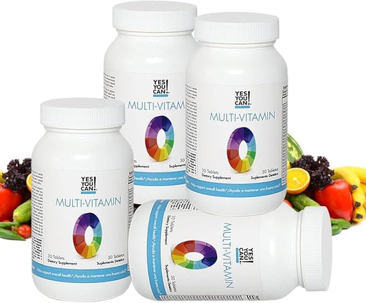 Yes You Can! Daily Multivitamins for Men and Women - Helps Assist Overall Health & Well-Being, Contains Antioxidants, Rich in Vitamin A, B, C & E - Daily Vitamins - 30 Tablets - 4 Pack