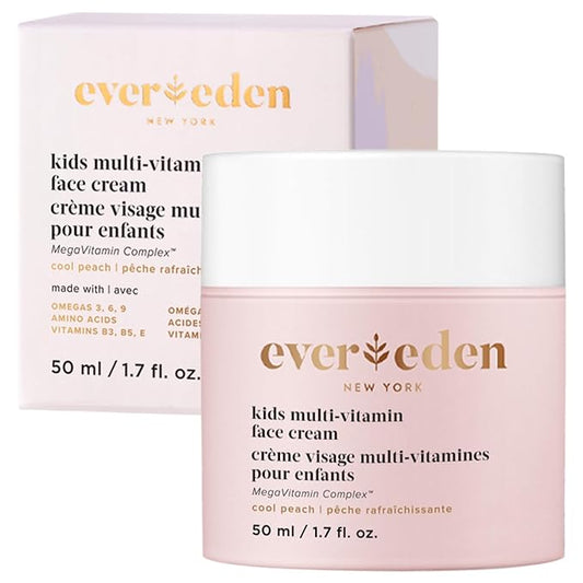 Evereden Kids Face Cream: Cool Peach, 1.7 oz. | Kids Face Lotion | Clean and Non-Toxic Kids Face Moisturizer | Multi-Vitamin Skin Care for Kids