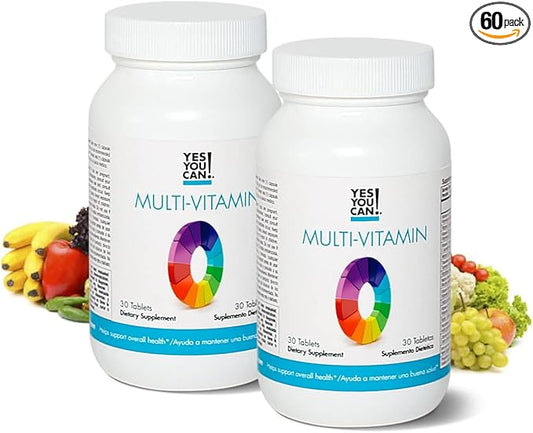 Yes You Can! Daily Multivitamins for Men and Women - Helps Assist Overall Health & Well-Being, Contains Antioxidants, Rich in Vitamin A, B, C & E - Daily Vitamins - 30 Tablets - 2 Pack