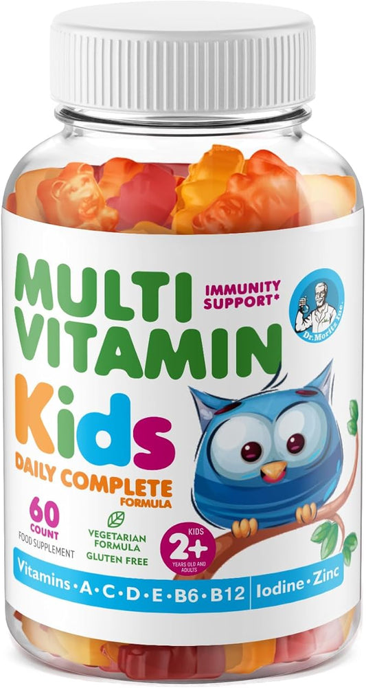 DR. MORITZ Kids Multivitamin Gummies 14 Essential Vitamins Daily Supplement for Ages 2+ Vitamin A C D E Vegetarian B6 B12 Zinc Biotin Gummy Multivitamins for Children- All Natural Chewable (60 Count)