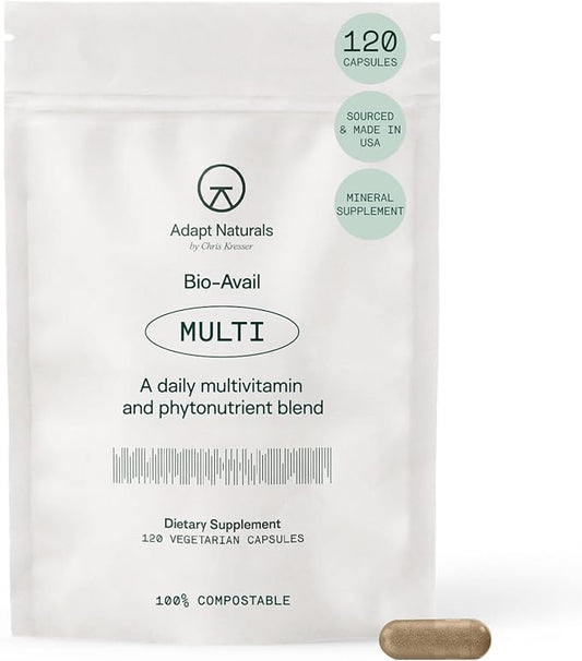 Adapt Naturals Multivitamin for Women & Men, Bioavailable Easy-to-Absorb Multivitamin Daily Supplement with Biotin, Niacin, Vitamin A, B, C, D, E, K1, Zinc, Magnesium | Immune Support - 30 Days Supply