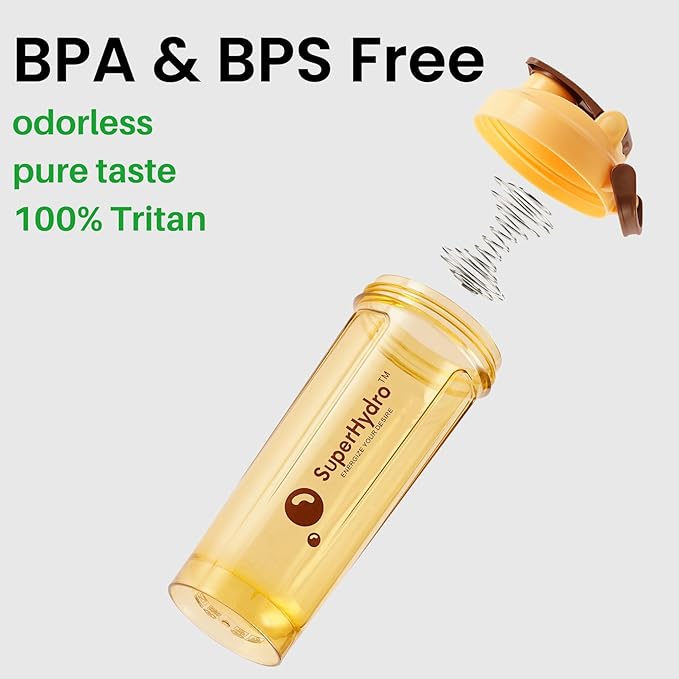 Super Hydro Protein Shaker Bottle [3 PACK] - 28 Oz. BPA-Free, Non-Toxic, Durable, Leak Proof, Eco-Tritan, Best for Travel, Sports, Fitness for Men & Women (Lemon Lavender, Rosy Bloom, Frosted Mint)