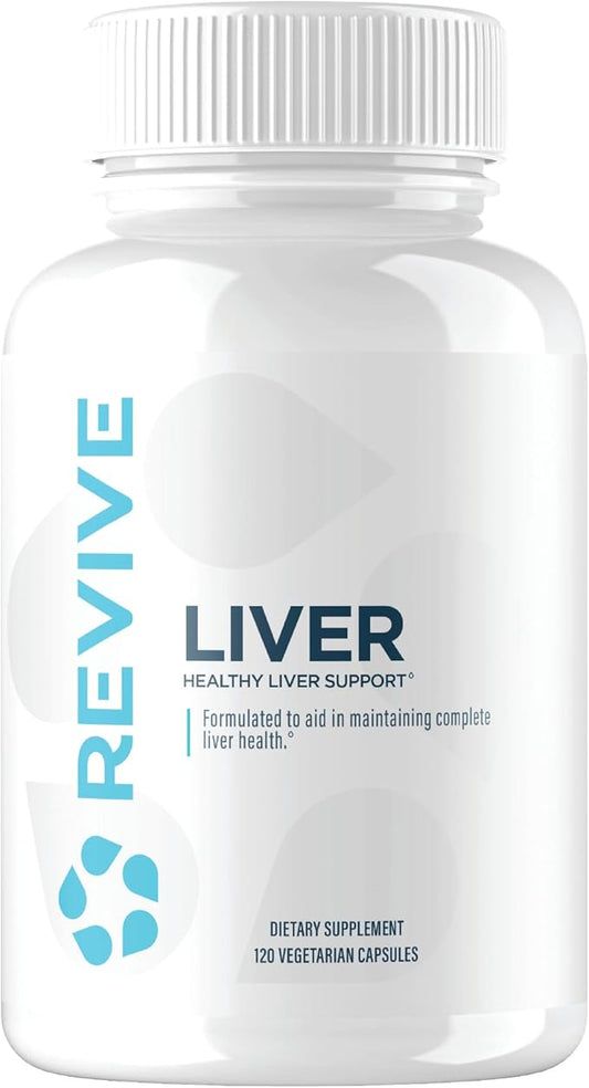 Revive MD Natural Liver Cleanse, Detox, & Repair Pills, Liver Health Support Formula - Milk Thistle Liver Defense Supplement - Inflammation Reducer & Promotes Healthy Liver Function - 120 Capsules