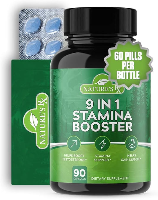 Nature's RX | #1 RATED 9 in 1 Semen Volume Booster & Size Enlargement | Maximize Blood-Flow, Load Size, Grow 3-7" | Horny Goat Weed + 8 PowerfuI Ingredients | 3rd Party Tested - 90 Caps
