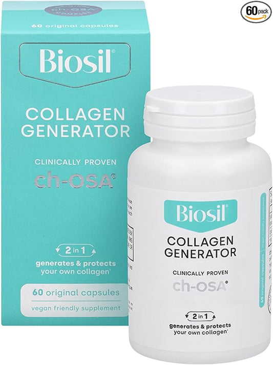 Biosil Collagen Generator - 60 Original Capsules - with Patented ch-OSA Complex - Generates & Protects Your Own Collagen - GMO Free - 30-Day Supply