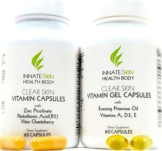 Clear Skin Acne Vitamin System | 20 Antioxidants, Botanicals, Minerals & Vitamins | 60 Count Pack of 2 by Innate Skin