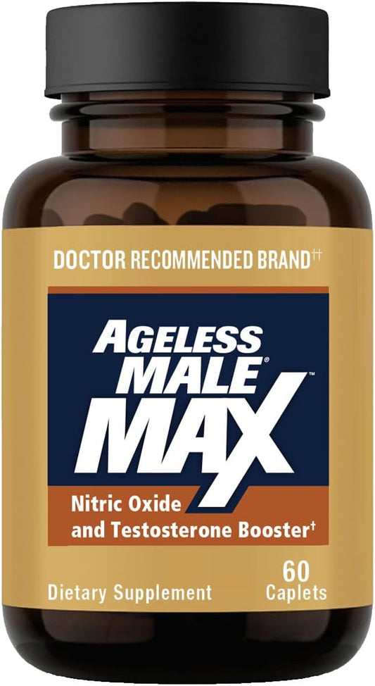 Max Total Testosterone Booster Supplement for Men, 60 Caplets