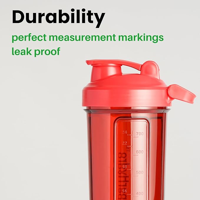 Super Hydro Protein Shaker Bottle [3 PACK] - 24 oz. BPA-Free, Non-Toxic, Durable, Leak Proof, Eco-Tritan, Best for Travel, Sports, Fitness for Men & Women (Lemon Lavender, Rosy Bloom, Frosted Mint)