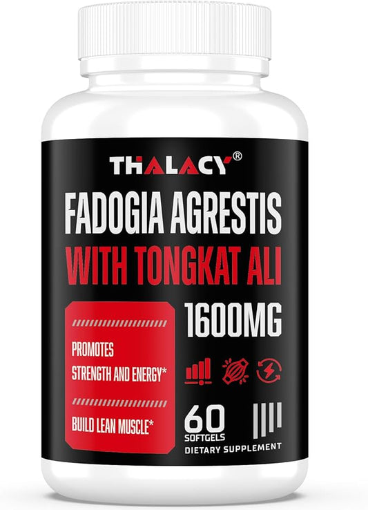 1600mg Fadogia Agrestis Tongkat Ali Supplement, Fadogia Agrestis Extract for Men with Ashwagandha - Maximum Strength, 60 Softgels