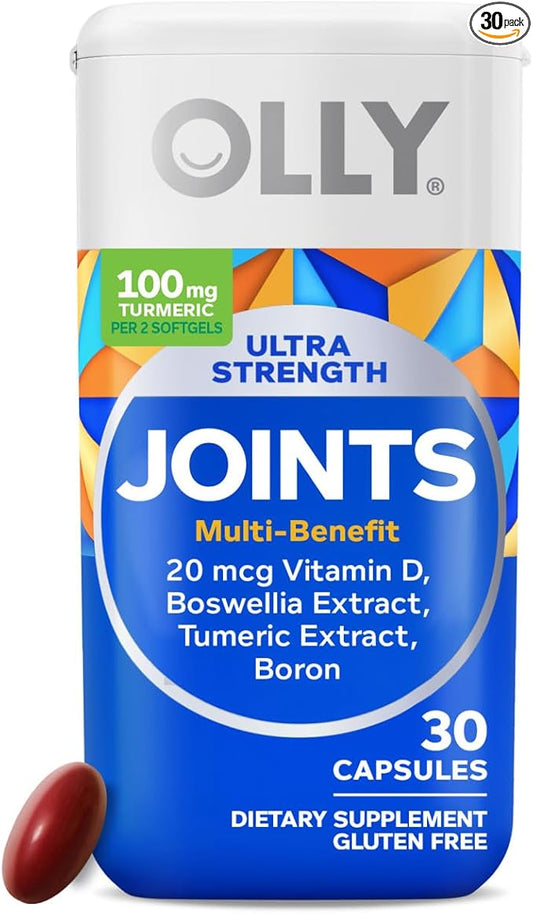 OLLY Ultra Joint Softgels, Boswellic Extract, Turmeric, Vitamin D, Boron, 30 Day Supply - 30ct