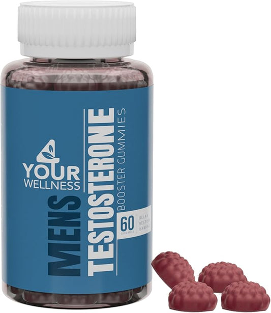 4YWN Testosterone Booster Gummies Supplement for Men, Boosting Muscle Growth, Stamina and Performance with Tongkat Ali, Horny Goat Weed, Tribulus Terrestris, Fenugreek, & Maca (60 Count (Pack of 1))
