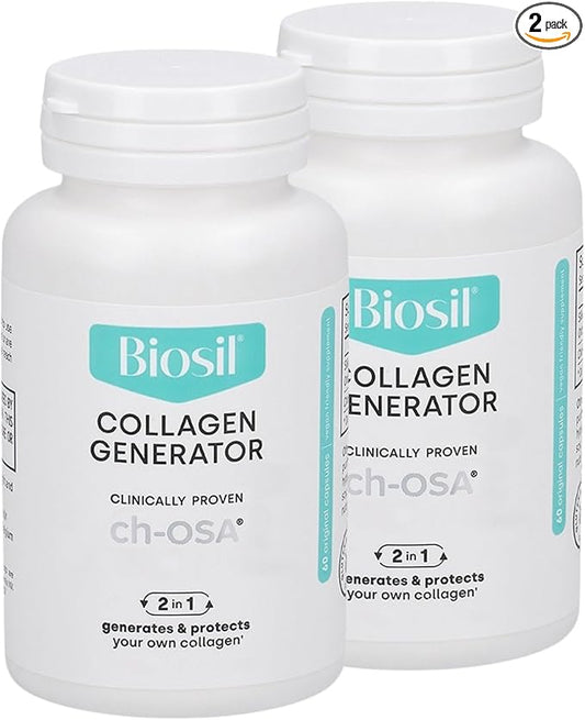 Biosil Collagen Generator - 60 Original Capsules, Pack of 2 - with Patented ch-OSA Complex - Generates & Protects Your Own Collagen - GMO Free - 60-Day Supply