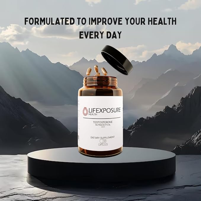 Lifexposure Testosterone Supplement for Men – Clinically Formulated to Support Hormones, Boost Energy, Build Muscle, and Reduce Stress, Trusted by Health Experts – 1 Month Supply