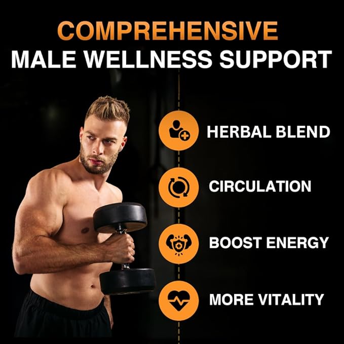 Stamen Male Wellness Supplement, Supports Circulation, More Energy and Vitality, Joint Health. Natural Daily Herbal Multivitamin Supplement for Men. (3 Pack)