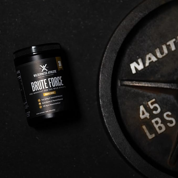 Wilderness Athlete - Brute Force Pre-Workout | Best Pre Workout Powder for Women & Men - Preworkout Drink Supplements with Natural Caffeine - Workout Supplement for Men & Women (Pineapple Orange)
