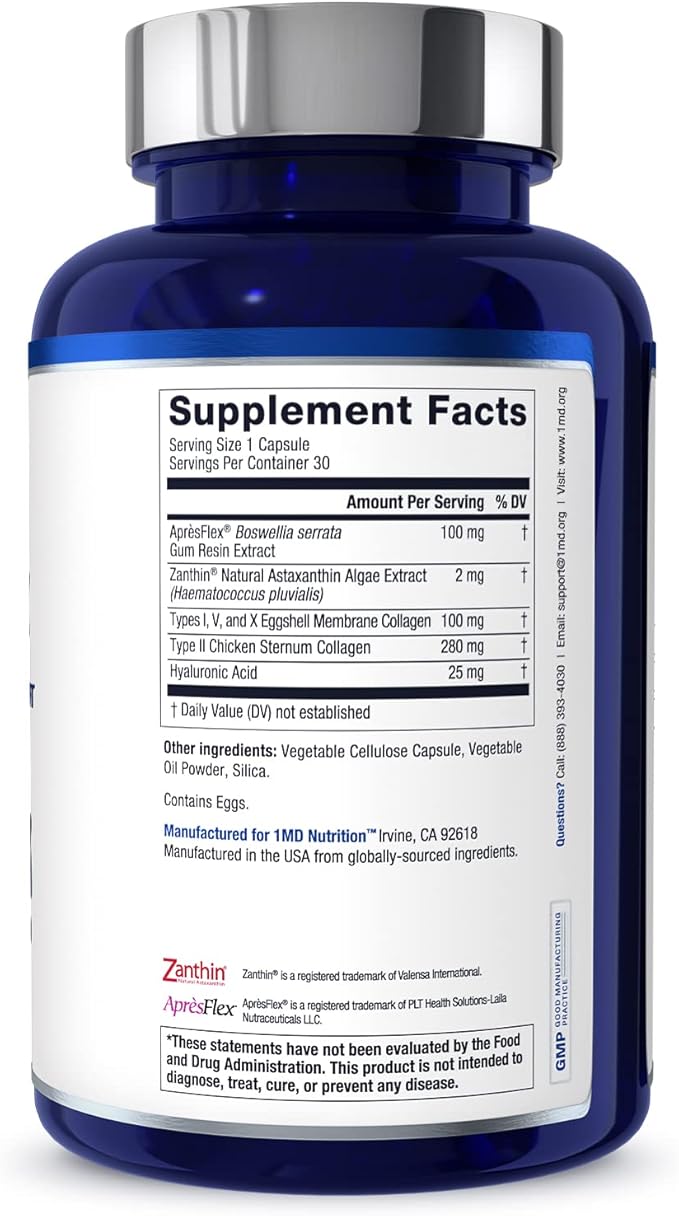 1MD Nutrition MoveMD - Joint Health Supplement - Doctor Formulated | with Collagen, Astaxanthin, and More | (3-Pack)