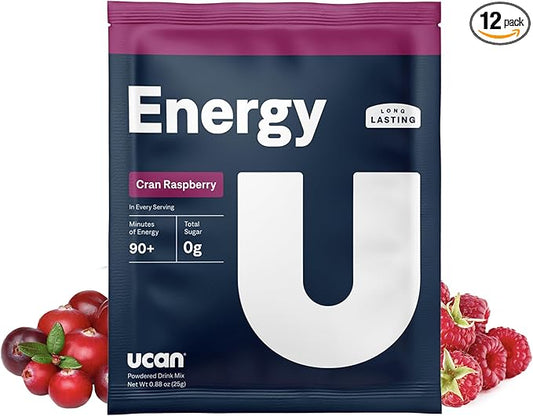 UCAN Energy Powder, Cran-Raz, Keto, Sugar-Free Pre & Post Workout for Men & Women, Non-GMO, Vegan, Gluten-Free, Great for Runners, Gym-Goers and High Performance Athletes (12 Servings, 25g)
