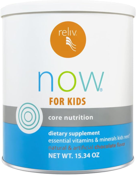RELIV – Now for Kids – Nutritional Shake That Gives Kids Lasting Energy. Includes Essential Vitamins and Minerals with a Blend of Carbohydrates and Protein. 15 Servings – Chocolate