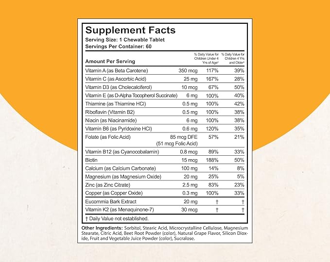 NuBest Doctor Taller Kids - Healthy Height Growth of Kids with Multivitamins & Multiminerals for Kids Ages 2 to 9 - Support Height Growth & Grow Taller - Grape Flavor - 120 Chewable Tablets | Pack 2