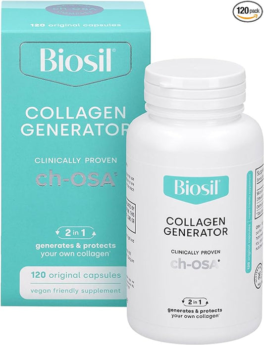 Biosil Collagen Generator - 120 Original Capsules - with Patented ch-OSA Complex - Generates & Protects Your Own Collagen - GMO Free - 60-Day Supply