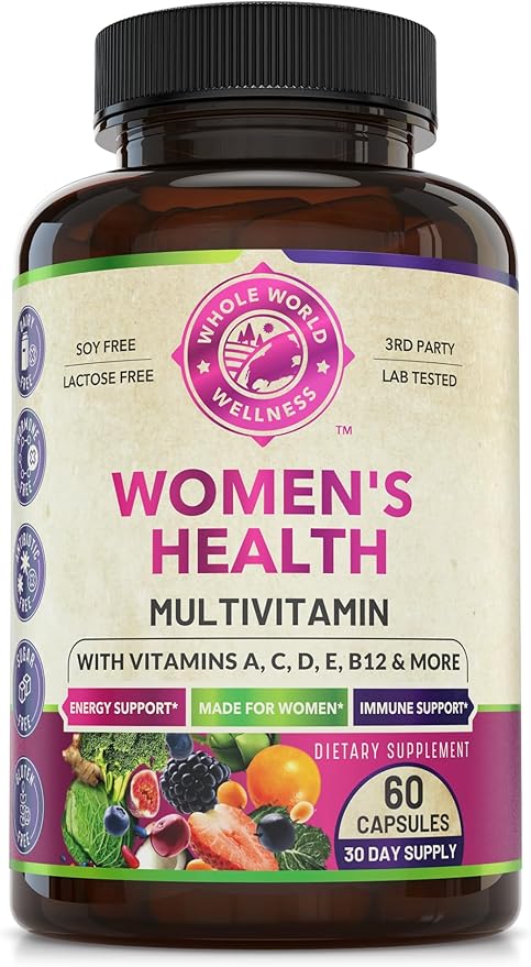 Womens Daily Multivitamin Multimineral Supplement for Energy, Mood, Focus, Hair, Skin & Nails. Made for Women with 30+ Nutrients, Fruit & Energy Blend. Womens Vitamins 60 Capsules
