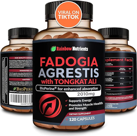 Fadogia Agrestis 15,000mg + Tongkat Ali 100,000mg + BioPerine® [Highest Purity] - Supports Stamina, Strength, Muscle Health & Recovery, Drive & Performance - Non-GMO & Made in USA - 120 capsules