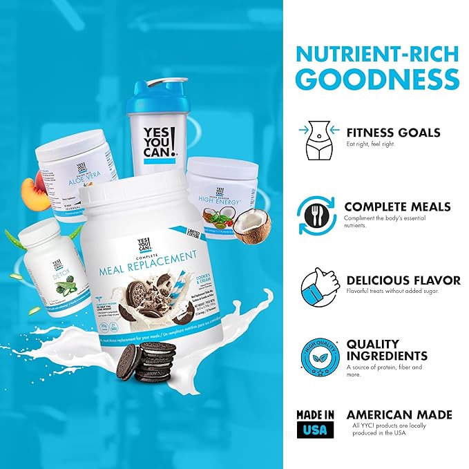 Yes You Can! Detox Plus Kit, Daily Cleanse Pure Fiber Meal Replacement Drink Mix, Shake Booster & Supplement, Body Cleanse Kit for Men and Women