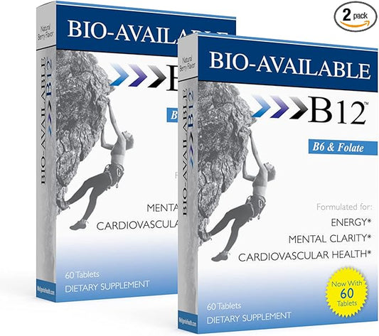 Wellgenix Bio Available Sublingual B12-60ct (2 Pack) - Daily Multivitamins Focus Support Formula w/Vitamins C, B6, B12, Folate & Biotin -Energy & Diet Supplement for Immune & Overall Health
