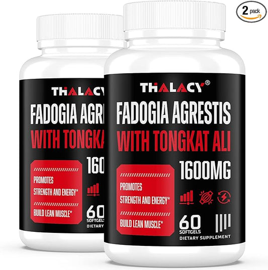1600mg Fadogia Agrestis Tongkat Ali Supplement, Fadogia Agrestis Extract for Men with Ashwagandha - Maximum Strength, 120 Softgels