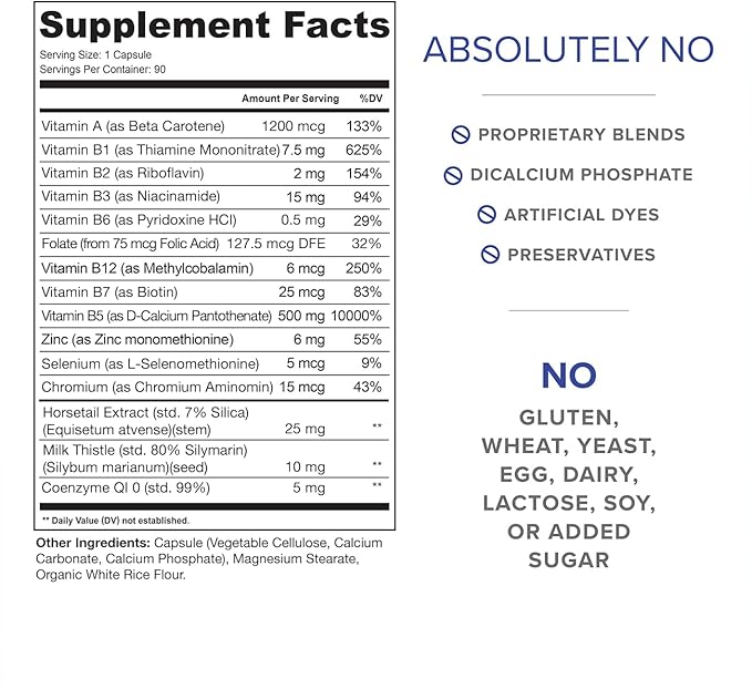 Acne Pills for Teens & Adults | Clear Skin Supplement, Vitamins for Hormonal & Cystic Acne, 90 Caps