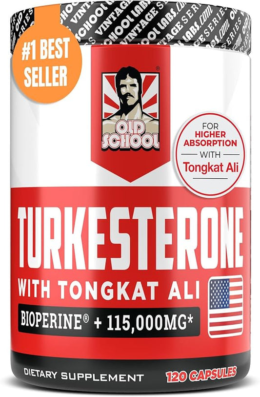 Turkesterone 15,000mg [Max Potency] + BioPerine® for High Absorption Supplement with Tongkat Ali - Increase Lean Muscle Growth & Recovery, Drive & Stamina - USA Made & Non GMO - 120 V Capsules