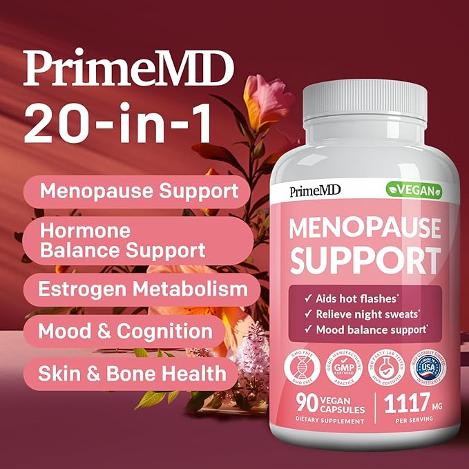 20-in-1 Menopause Supplements for Women - Dim Supplement Women - Estrogen Supplement for Women - Black Cohosh for Hot Flashes Menopause Relief for Women - Perimenopause Supplements Women, 90 ct
