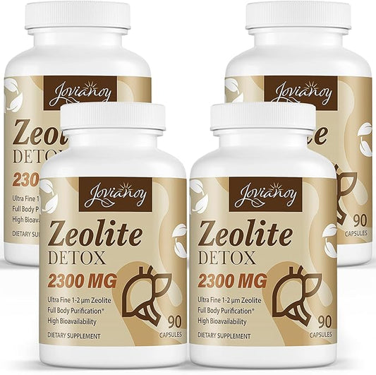 2300 MG Zeolite Detox Capsules, Organic Activated Charcoal, Bentonite Clay, 1-2 µm Clinoptilolite, Maximum Absorption, Gut Liver Detox Cleanse Full Body for Women Men, 360 Capsules