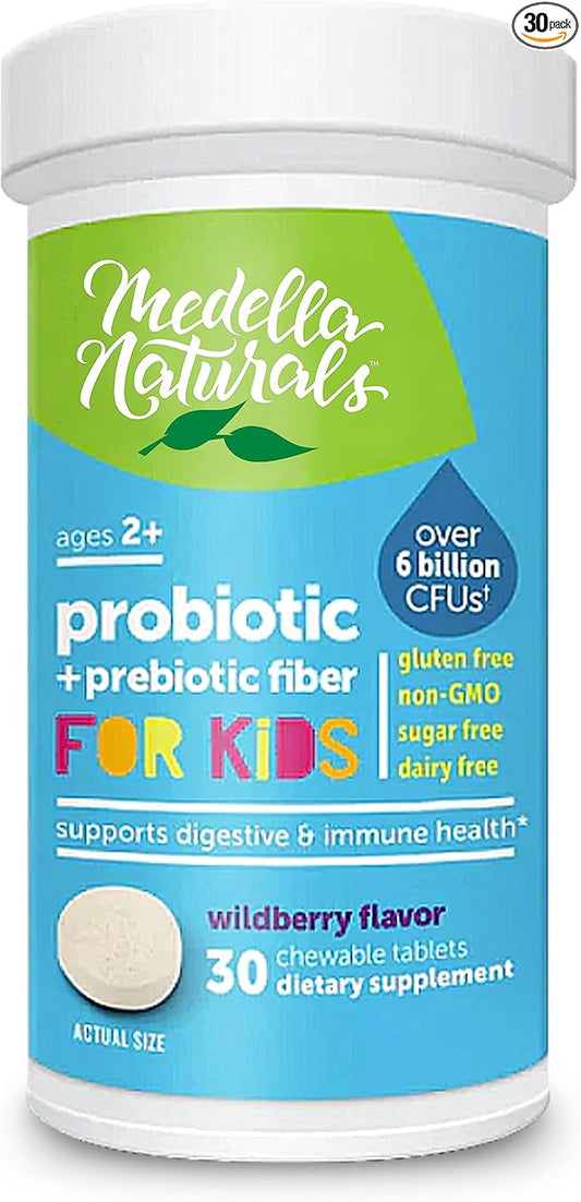 Probiotics for Kids + Prebiotics to Support Digestive Health - 6 Billion+ CFUs of Kids Prebiotic and Probiotic to Help Support Immunity & Digestion - Made in the USA, 30 Kids Probiotic Chewables