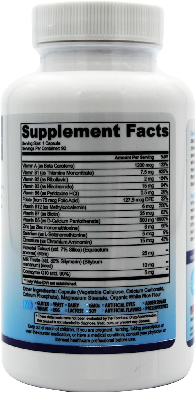 Acne Pills for Teens & Adults | Clear Skin Supplement, Vitamins for Hormonal & Cystic Acne, 90 Caps
