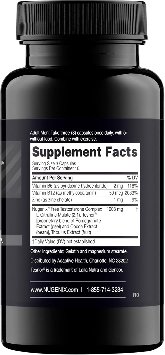 Nugenix T Boost - Free Testosterone Booster Supplement for Men, 30 Count