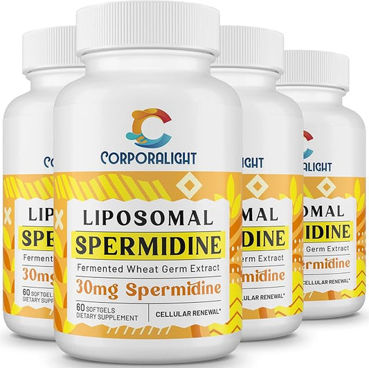 30mg Spermidine Supplement, Liposomal Spermidine, High Absorption, More Potent Than Spermidine 3HCL, Fermented Wheat Germ Extract, Spermidine for Women & Men, Cellular Renewal, Longevity, 240 Softgels