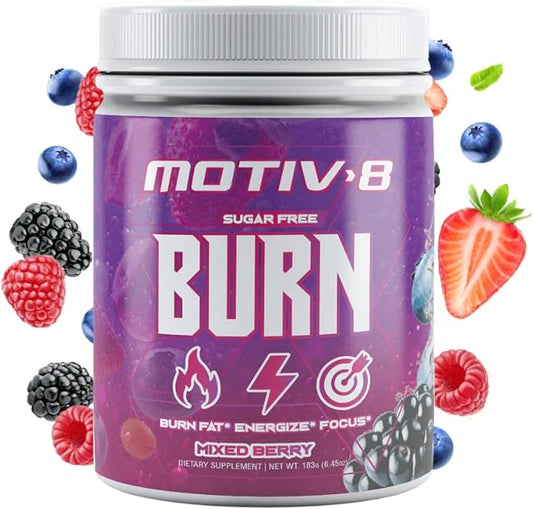 Motiv-8 Pre-Workout Peformance, Sugar Free Pre-Workout, Boost Energy and Focus, Improve Workouts, Enhances Mood (30 Servings, Mixed Berries)