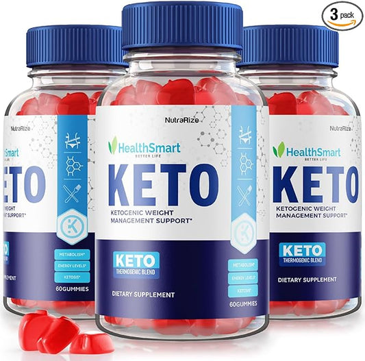 (3 Pack) Health Smart Gummies - Health Smart Keto ACV Gummies, Health Smart Keto Gummies for Advanced Weight Loss, Keto + ACV Gummy, Maximum Strength Supplement, HealthSmart Reviews (180 Gummies)