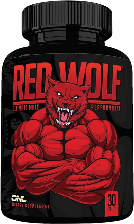 Red Wolf Testosterone Booster for Men - Ultimate Men's Supplement for High Potency Endurance, Energy & Strength - Testosterone Supplement for Men - w/ Tongkat Ali Male Enhancement - 30 Ct