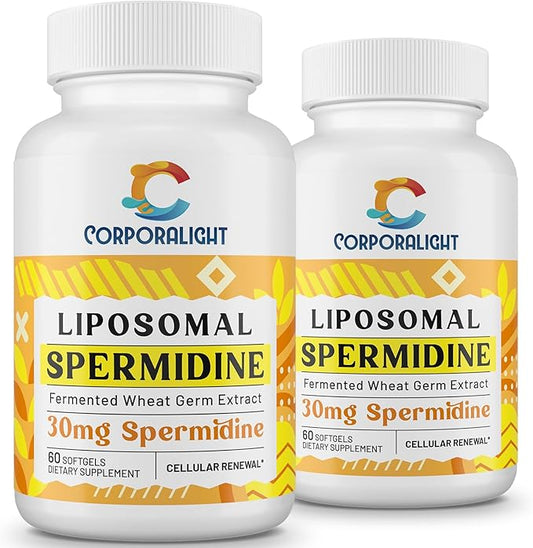 30mg Spermidine Supplement, Liposomal Spermidine, High Absorption, More Potent Than Spermidine 3HCL, Fermented Wheat Germ Extract, Spermidine for Women & Men, Cellular Renewal, Longevity, 120 Softgels