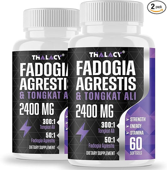 2400mg Fadogia Agrestis Tongkat Ali Supplement - Fadogia Agrestis 1400mg & Tongkat Ali 1000mg Ultra Blend, Maximum Strength, Muscle Mass & Athletic Performance, 120 Softgels
