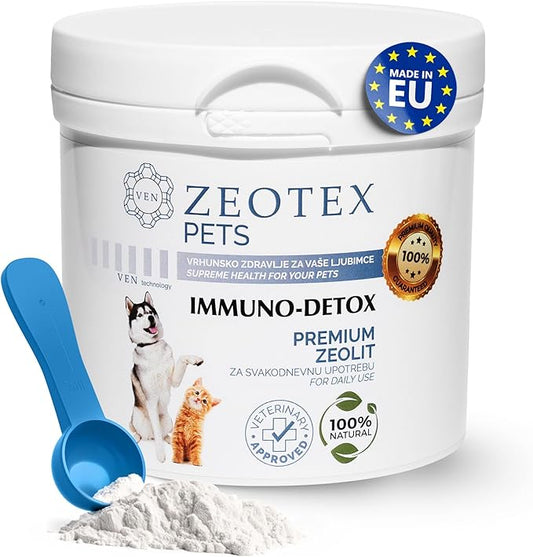 Zeolite Powder 100% Natural Food Supplement for Immunity & Detox, Digestive Health, Joint Health Supplement Powder, Liver Detox, Enhance Pet Health w/Easy-to-Use Pet Supplements, 350g/12.35 oz