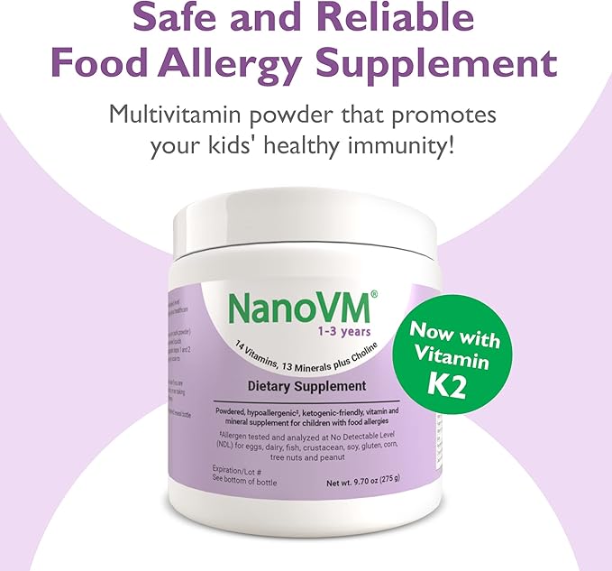 1-3 Years, Allergen-Free Multivitamin for Kids, Unflavored Dietary Supplement, Powdered Supplement with 14 Vitamins & 13 Minerals, Low-Carbohydrate Toddler Vitamins, 275g - Solace Nutrition