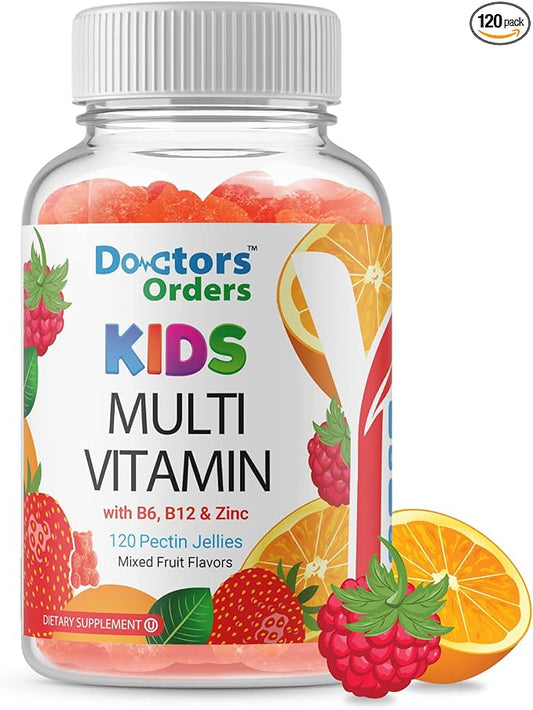 Doctors Finest Multivitamin Gummies for Kids - Vegetarian, GMO-Free & Gluten Free - Great Tasting Fruit Flavors Pectin Chews - 120 Jellies