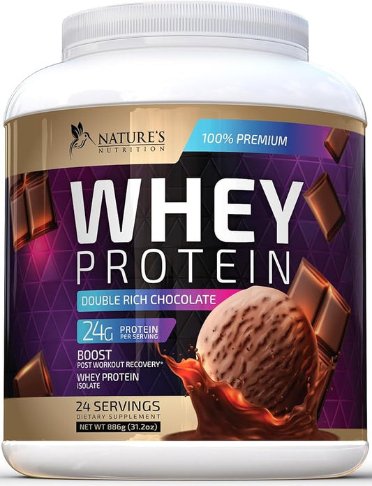 Whey Protein Powder 24g - Whey Isolate Protein for Muscle Growth Support Chocolate Ice Cream - Premium Whey Powder for Fast Absorbing and Easy Digesting for Men and Women, Gluten Free - 24 Servings
