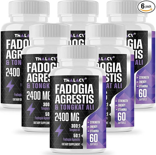 2400mg Fadogia Agrestis Tongkat Ali Supplement - Fadogia Agrestis 1400mg & Tongkat Ali 1000mg Ultra Blend, Maximum Strength, Muscle Mass & Athletic Performance, 360 Softgels