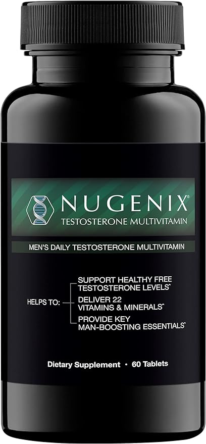 Nugenix Men's Daily Testosterone Multivitamin - 19 Vitamins and Minerals, Supports Free Testosterone