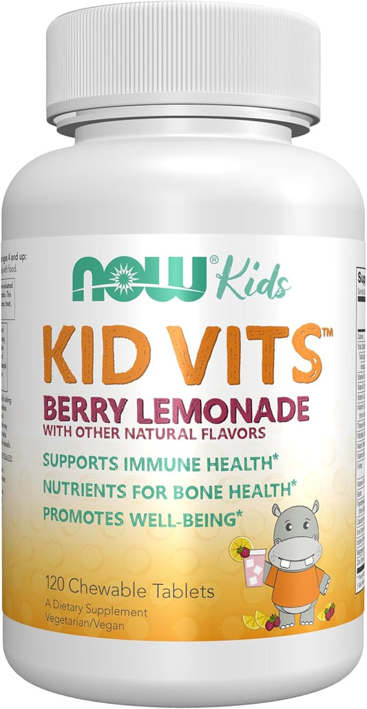 NOW Kids Supplements, Kid Vits Multivitamin, Berry Lemonade Flavor, 120 Chewable Tablets