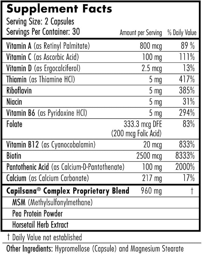 Hairfinity Hair Vitamins, Scientifically Formulated with Biotin, Amino Acids, and a Vitamin Supplement That Helps Support Hair Growth, Vegan, 360 Veggie Capsules, 60 Count (Pack of 6)
